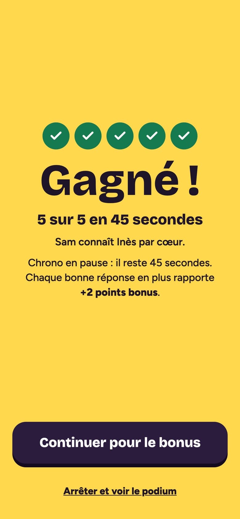 Le sprint gagné : 5 sur 5 en 45 secondes